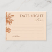 トロピカルパームツリー テラコッタ デートナイトのアイデア エンクロージャーカード (正面)
