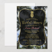 トロピカルパームツリー＆パイナップルのブライズシャワー 招待状 (正面/裏面)