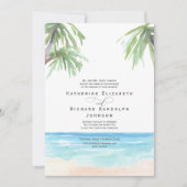 トロピカルパームツリー ビーチウェディング 招待状 (正面)