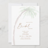 トロピカルパームツリー ブライダルシャワー 招待状 (正面)