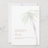 トロピカルパームツリー ブライダルシャワー 招待状 (裏面)