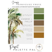 トロピカルパームツリー モダンウェディング ツーサイド 招待状