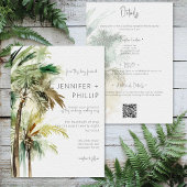 トロピカルパームツリー モダンウェディング ツーサイド 招待状