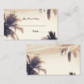 トロピカルパームツリー&ライトクリームドリーム プレイスカード (正面/裏面)