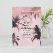 トロピカルパームツリー&ライトピンクビーチスイート16 招待状 (スタンド正面)