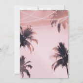 トロピカルパームツリー＆ライト ピンクビーチ スイート16 招待状 (裏面)