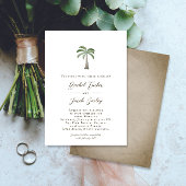 トロピカルパームツリー ヴィンテージ ビーチ ウェディング 招待状