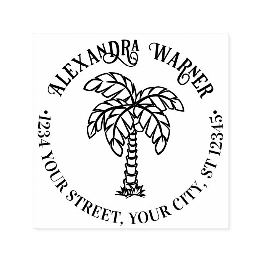 トロピカルパームツリー#3名差出人住所 セルフインキングスタンプ (デザイン)