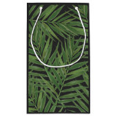 トロピカルパームナイトスカイモダンイニシャル結婚ズ スモールペーパーバッグ (裏面)