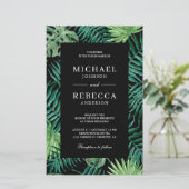 トロピカルパームバジェットブラック結婚式招待状 (スタンド正面)