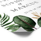 トロピカルパームバナナリーフグリーンリーモダンへようこそ ポスター (角)