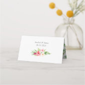 トロピカルパームバナナリーフ赤面結婚フローラ プレイスカード (裏面)