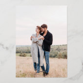 トロピカルパームバラゴールドフォイル結婚フォト 箔招待状 (裏面)