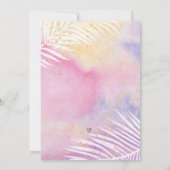 トロピカルパームパステルレインボープールパーティー誕生日 招待状 (裏面)