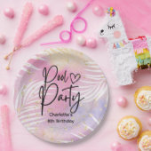 トロピカルパームパステルレインボープールパーティー ペーパープレート (パーティー)