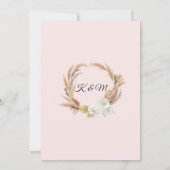 トロピカルパームパンパスグラスグリーンリー赤面フローラ 招待状 (裏面)