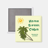 トロピカルパームパーソナライズされたステートルームドアマーカー マグネット (正面/裏面)