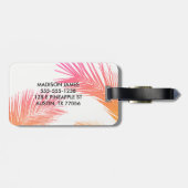 トロピカルパームパーソナライズされたツリーズモノグラムカスタム ラゲッジタグ (裏面横)