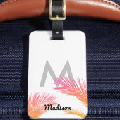 トロピカルパームパーソナライズされたツリーズモノグラムカスタム ラゲッジタグ