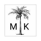 トロピカルパームパーソナライズされたツリーモノグラム ラバースタンプ (インプリント)