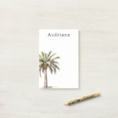 トロピカルパームパーソナライズされたツリー名 ポストイット (デスク上)