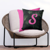 トロピカルパームパーソナライズされたピンクネオン装飾用クッション クッション