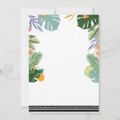 トロピカルパームパーティールアウ(ハワイ式宴会)アダルトハワイアン誕生日 招待状 (裏面)