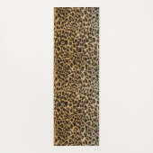 トロピカルパームヒョウ印刷ワイルドブラックモノグラム ヨガマット (裏面)