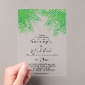 トロピカルパームビーチアクリルウェディング招待 アクリル招待状 (インサイチュ (ポータブル))