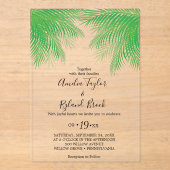 トロピカルパームビーチアクリルウェディング招待 アクリル招待状 (正面)