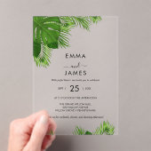 トロピカルパームビーチアクリル招待状 アクリル招待状 (インサイチュ (ポータブル))