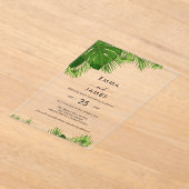 トロピカルパームビーチアクリル招待状 アクリル招待状 (レイダウン)