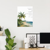 トロピカルパームビーチエンゲージメントパーティーウェルカムサイン ポスター (ホームオフィス)