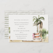 トロピカルパームビーチカバナウェディングレセプション エンクロージャーカード (正面/裏面)