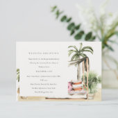トロピカルパームビーチカバナウェディングレセプション エンクロージャーカード (スタンド正面)