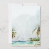 トロピカルパームビーチシーン保存の日付カード サンキューカード (裏面)