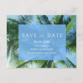 トロピカルパームビーチバジェットウェディング日付を保存 案内ポストカード (正面)