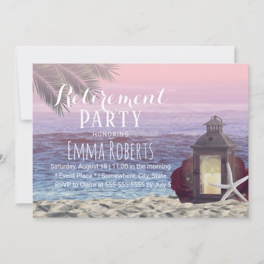 トロピカルパームビーチヒトランタンリタイア 招待状 (正面)