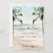 トロピカルパームビーチライトは日付カードを保存 サンキューカード (正面)