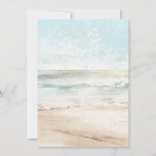 トロピカルパームビーチライト結婚式招待状 招待状 (裏面)