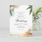 トロピカルパームビーチロマ結婚ンス 招待状 (スタンド正面)