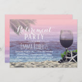 トロピカルパームビーチワインリタイアメントパーティー 招待状 (正面/裏面)