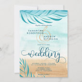 トロピカルパームビーチ結婚シックの脚本 招待状 (正面)