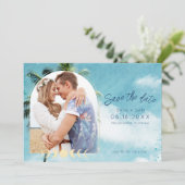 トロピカルパームビーチ結婚式写真 セーブザデート (スタンド正面)