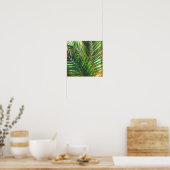 トロピカルパームフォトアートポスターの色合い緑 ポスター (キッチン)