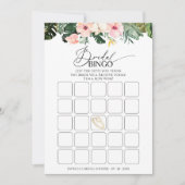 トロピカルパームフローラブライダルシャワービンゴゲームカード 招待状 (正面)