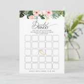 トロピカルパームフローラブライダルシャワービンゴゲームカード 招待状 (スタンド正面)