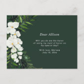 トロピカルパームフローラメイド・オブ・オーナー（花嫁付き添い人）提案カード インビテーションポストカード (裏面)