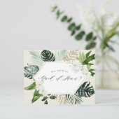 トロピカルパームフローラメイド・オブ・オーナー（花嫁付き添い人）提案カード インビテーションポストカード (スタンド正面)