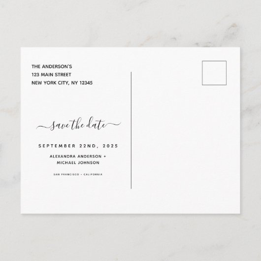 トロピカルパームフローラ水の色の保存日付 案内ポストカード (裏面)